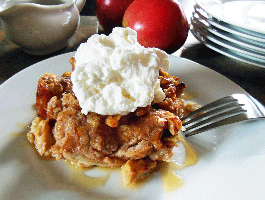 MY SHEPARD'S PIE Apple and Walnut Breakfast Bread Pudding