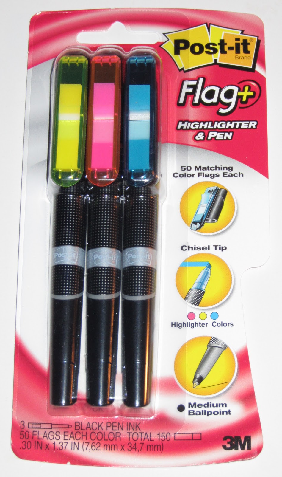 Pen and Paper Hoarder Black Barrel Postit Flag + Highlighter & Pen