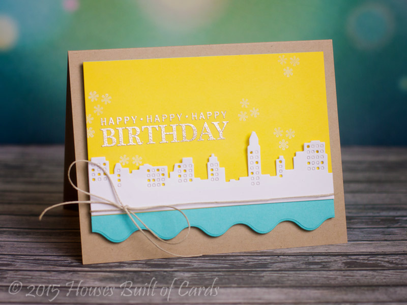 Houses Built of Cards City Skyline Birthday