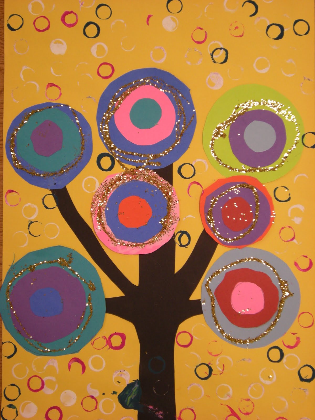 Kandinsky+Tree+Lesson ... collaboration tree and then they each created their own little tree