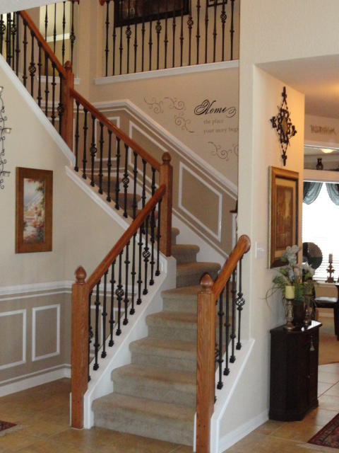 Our Home Away From Home: DIY STAIRWELL MOLDING