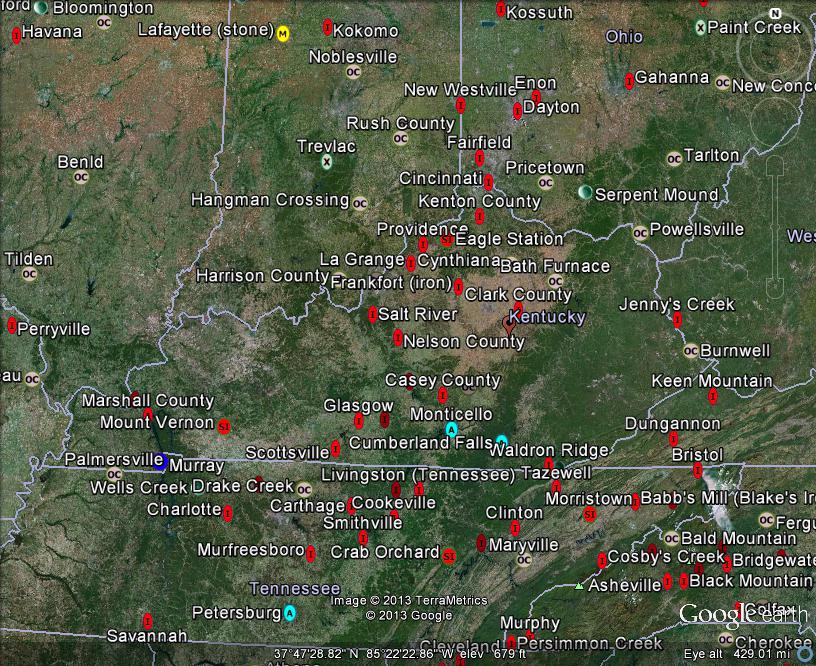 The Latest Worldwide Meteor/Meteorite News Kentucky Meteorites Map