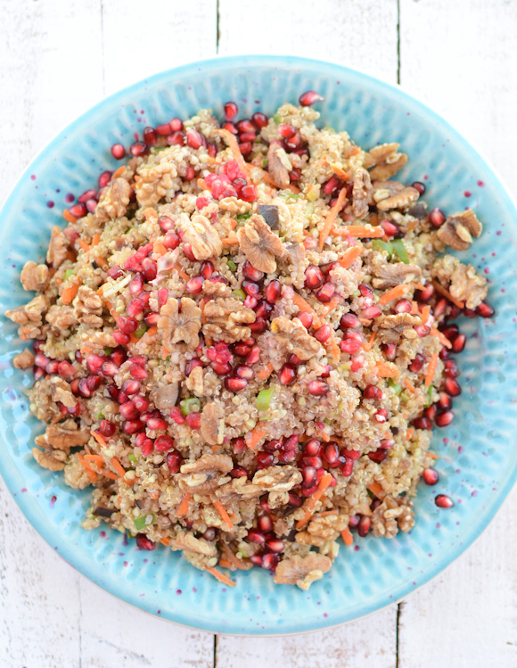 Scandi Home Moroccan spiced quinoa, buckwheat and eggplant salad