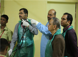 Dr Rathod addressing a group of participant during the Hand on session on wet models