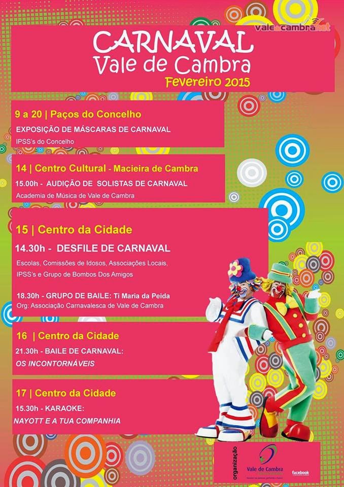 Programa Carnaval 2015 em Vale de Cambra