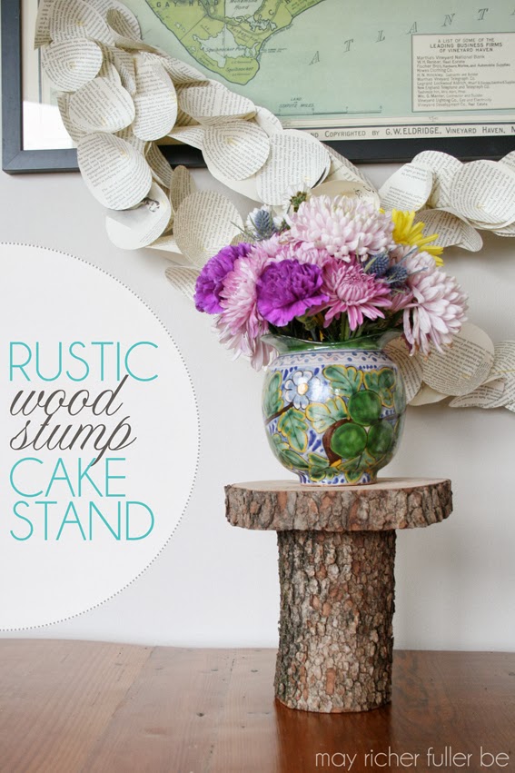 DIY Rustic Wood Stump Cake Stand