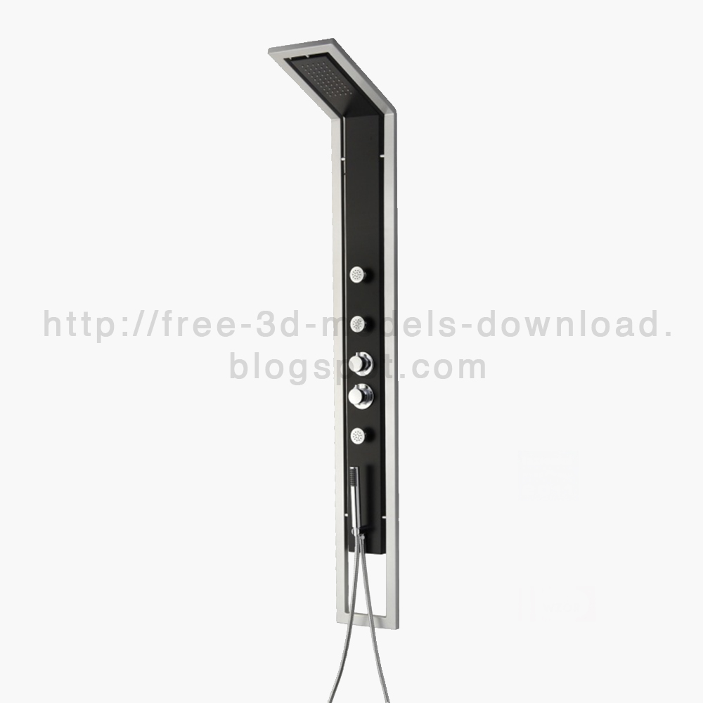 shower panel, Deante Sp. J., 3d модель, 3d model, скачать бесплатно, free download, душевая панель, душ, bathroom