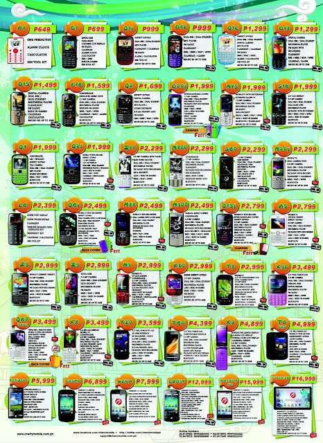 the cherry mobile phone prices featured in this price list