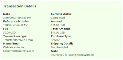 MicroWorkers payment