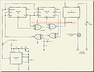  Artificial random Simulated Flicker Sequencer Circuit Diagram