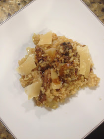 piedmont food: porcini risotto with balsamic and parmesan