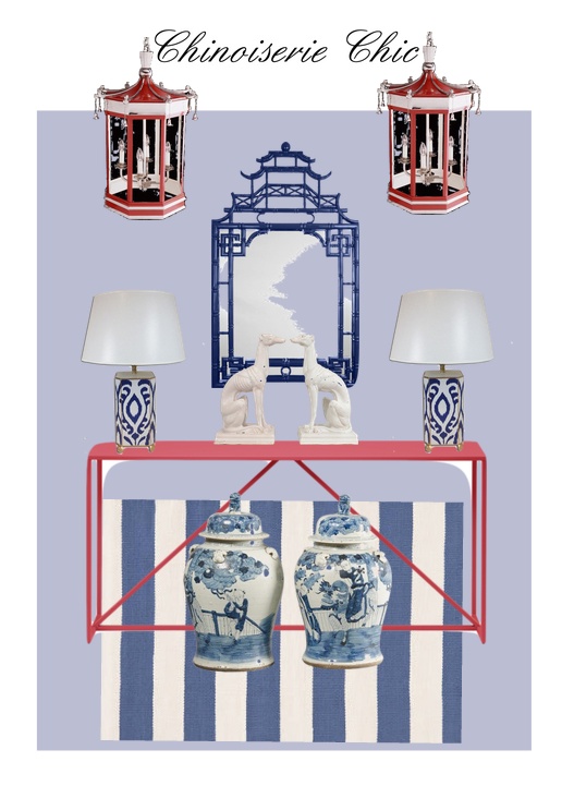 Chinoiserie Chic Red, White & Blue Chinoiserie The Foyer and an Inspiration Board