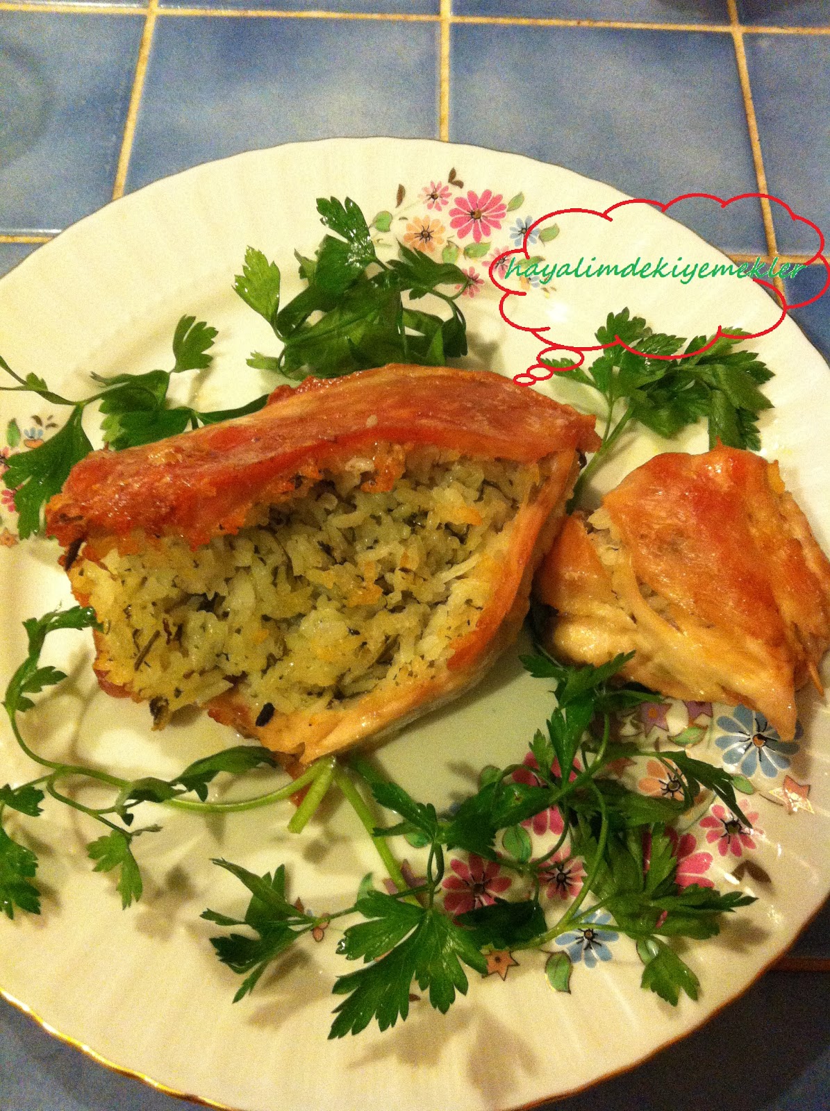 Fırında Pilavlı Tavuk Göğsü Dolması Resimli Yemek Tarifleri