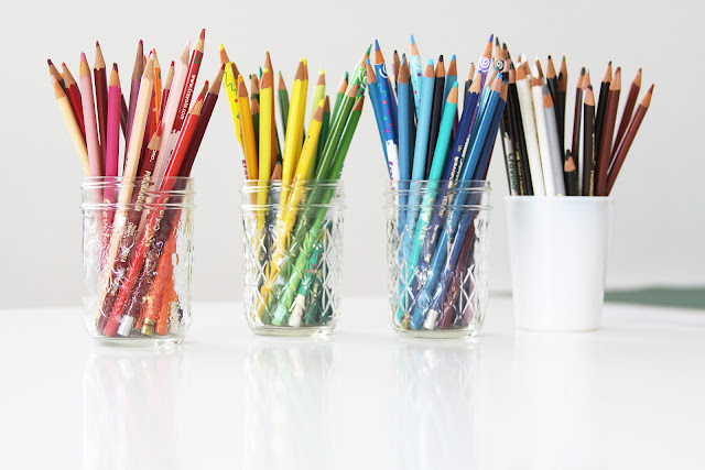 colored pencils, organization, studio, Anne Butera, My Giant Strawberry