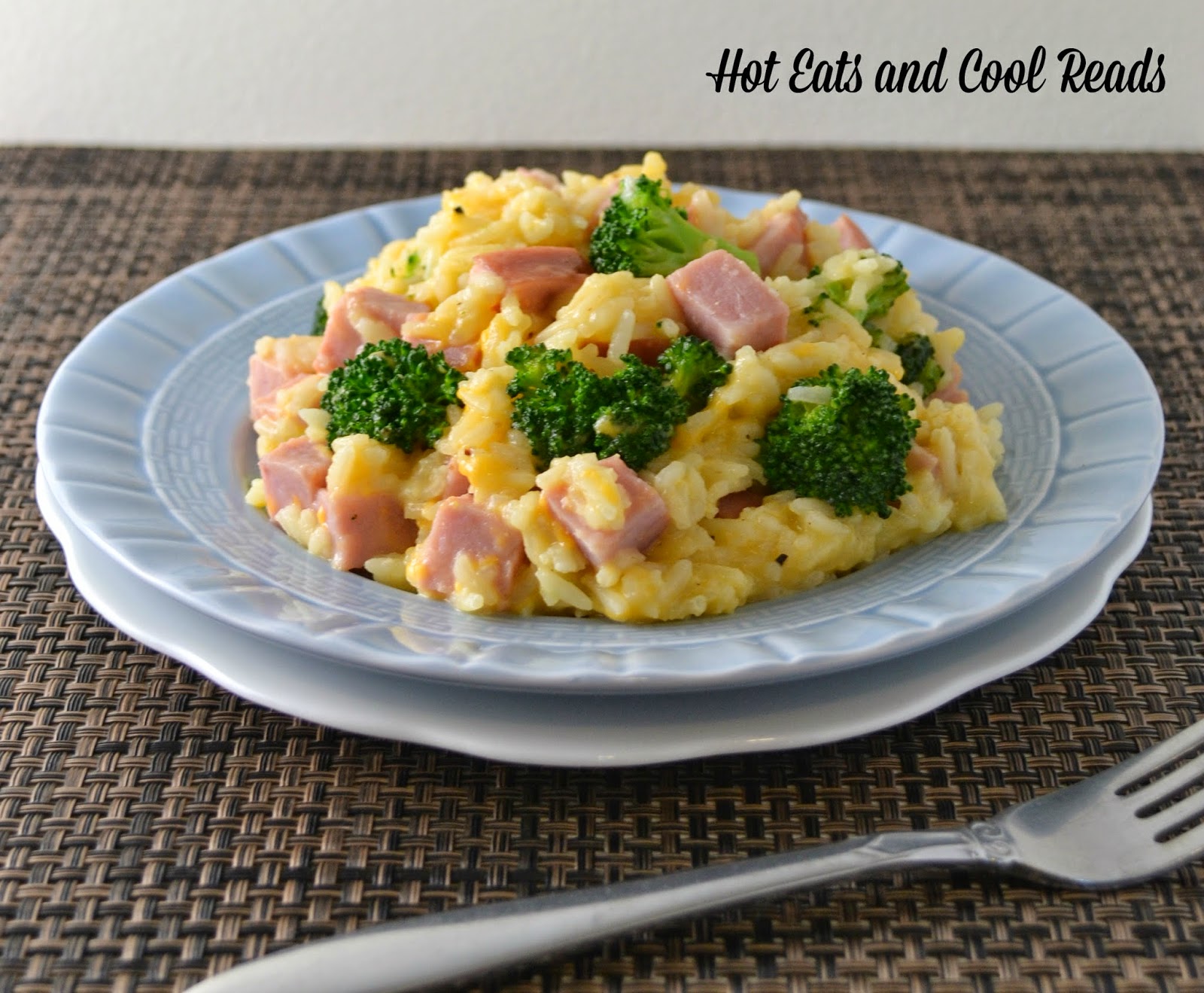 Hot Eats and Cool Reads Cheesy Ham and Broccoli Rice Skillet Recipe