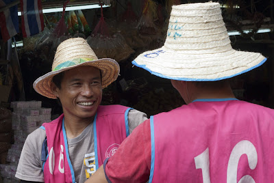 Sharing a joke - Khlong Toei Market, Bangkok