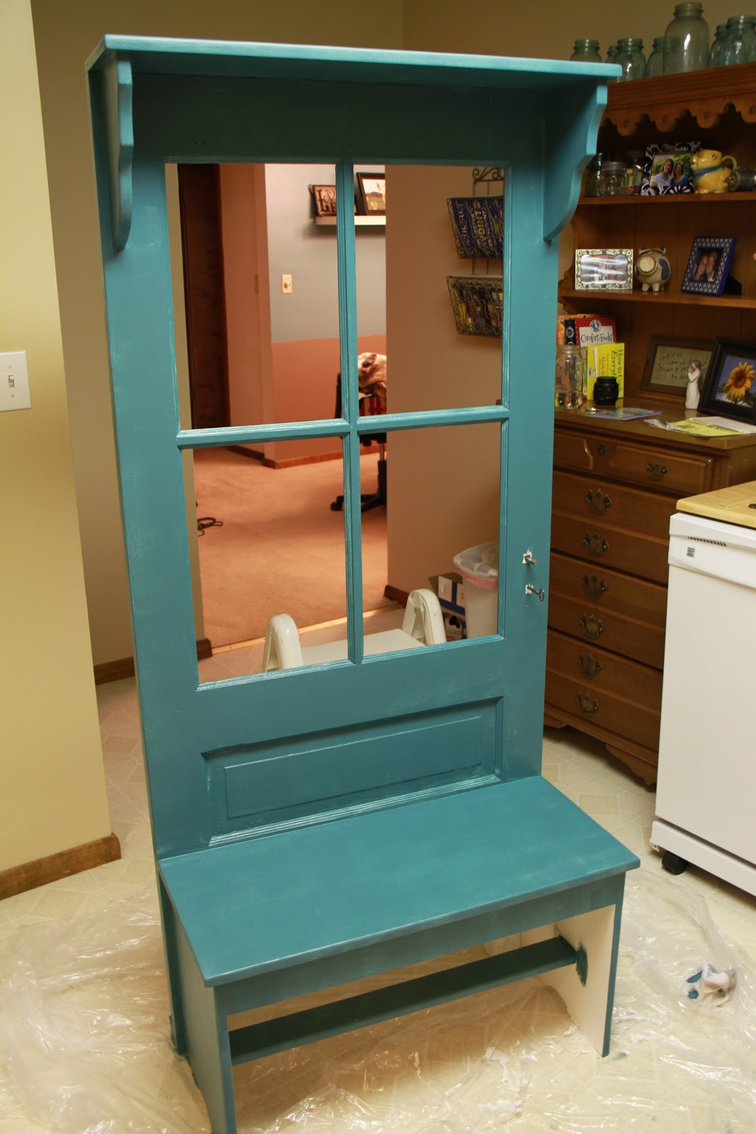 Waking up Laughing Old Door Entryway Bench