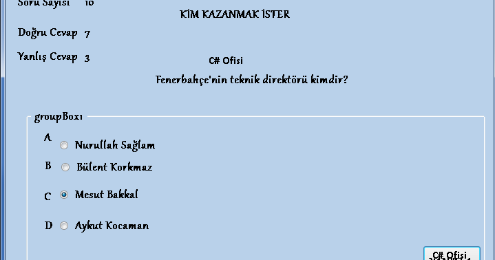 C# Ofisi: C# Bilgi Yarışması