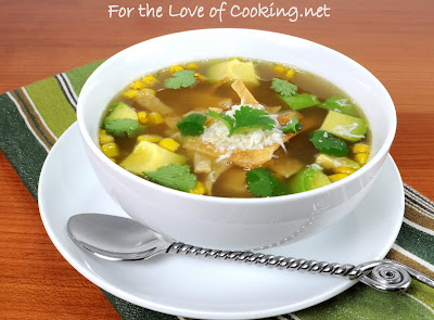 Chicken and Grilled Corn Tortilla Soup