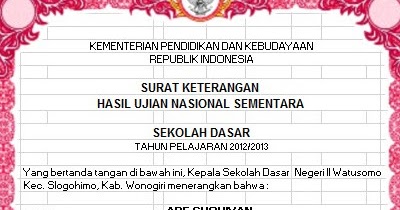 contoh surat keterangan hasil ujian nasional skhun contoh surat keterangan hasil ujian nasional skhun