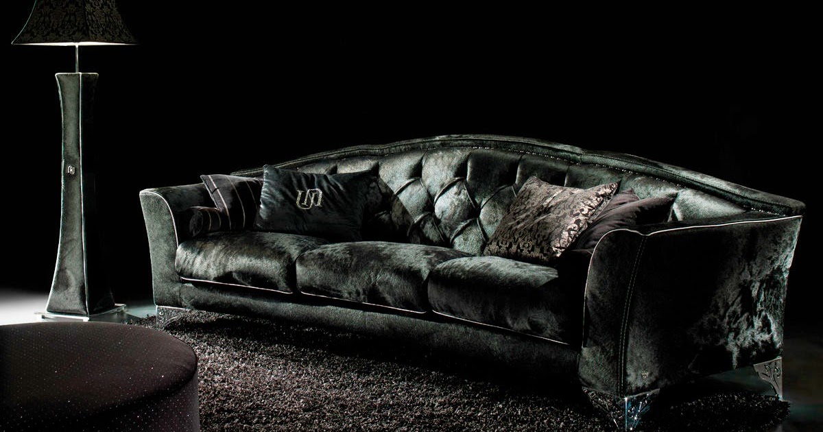 Living Rooms Decor With Black Velvet Sofa - Freshnist Design