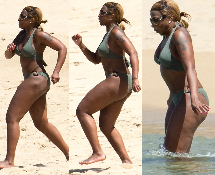 42yr old Mary J Blige flaunts hot bikini bod.