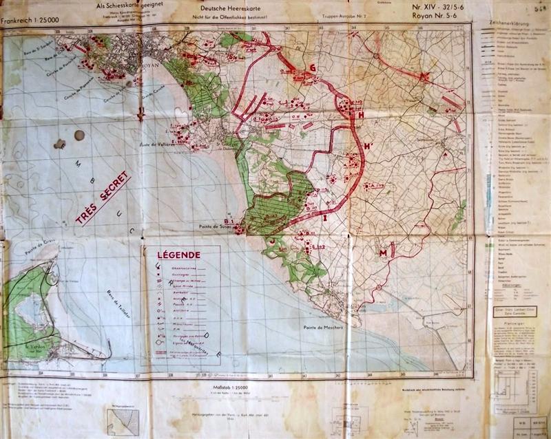 La Resistance Francaise German Map Of Royan 1944