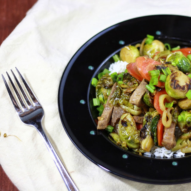 brussels sprouts and steak stir fry
