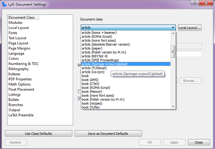 page size and margins sharelatex