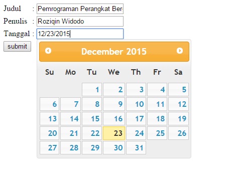 Catatan Anak Sistem Informatika Membuat Tanggal Dengan Php Date Picker
