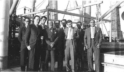 Los ajedrecistas argentinos Jacobo Bolbochán, Roberto Grau, Carlos H. Maderna e  Isaías Pleci