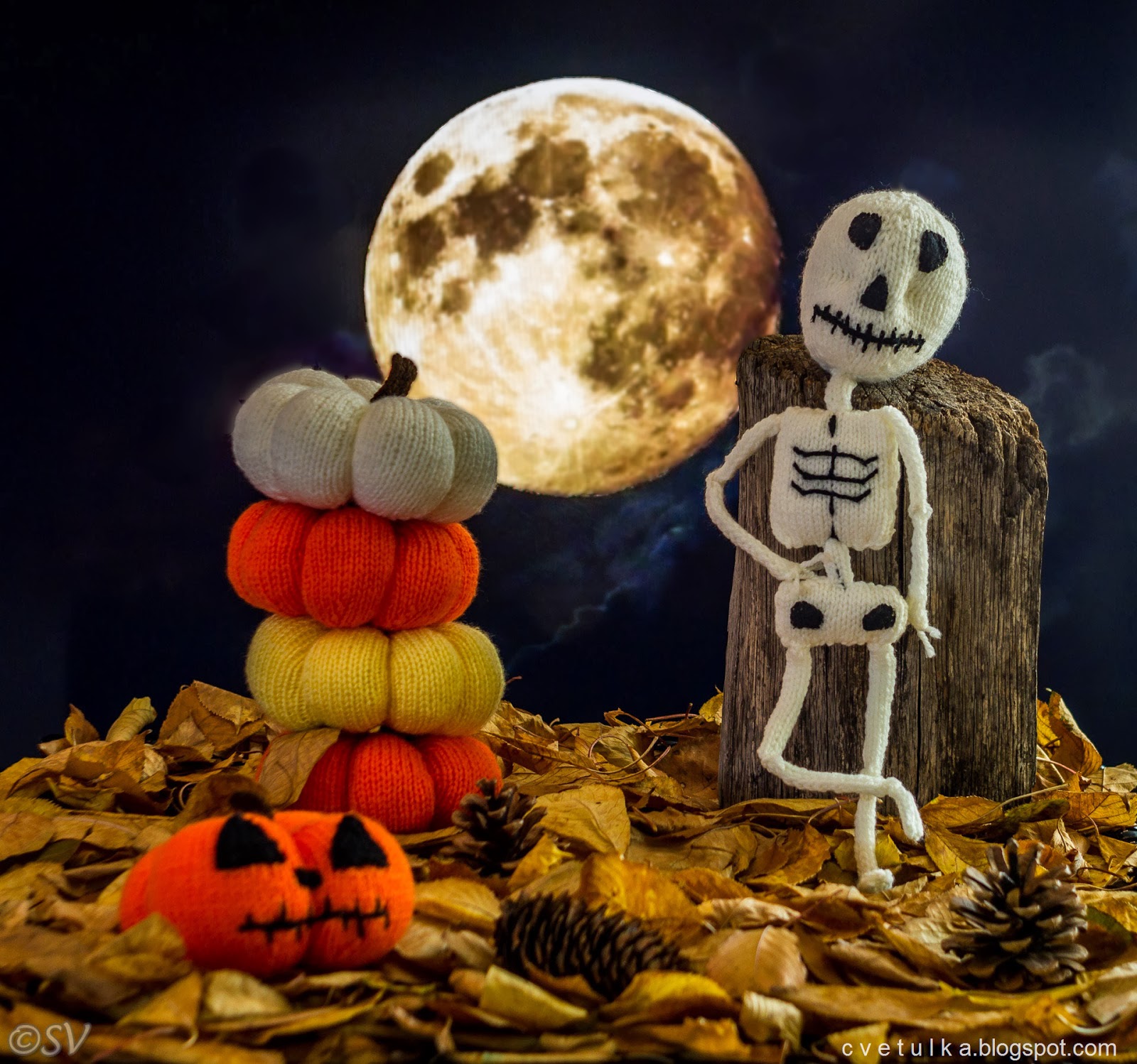 Halloween Skeleton & Free Pumpkin Pattern c v e t u l k a knits