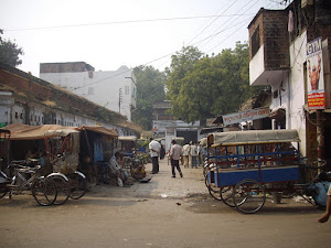 Typical lanes from Varanasi old city leading to the Ghats on Ganges river.