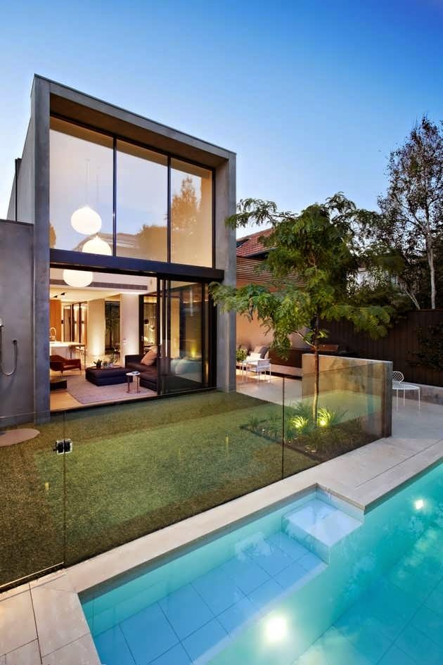 TOP 7 UNIQUE HOUSE DESIGN: SOUTH YARRA CONTEMPORARY URBAN HOUSE DESIGN WITH SHAPE AS A SIMPLE RECTANGULAR BOX BY AN ORGANIC MATERIAL