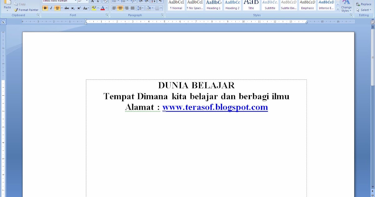 Cara Membuat Garis Kop Surat Di Word 2003 | cara membuat garis kop surat di word 2007 Cara Membuat Garis Kop Surat Di Word 2003 | cara membuat garis kop surat di word 2007