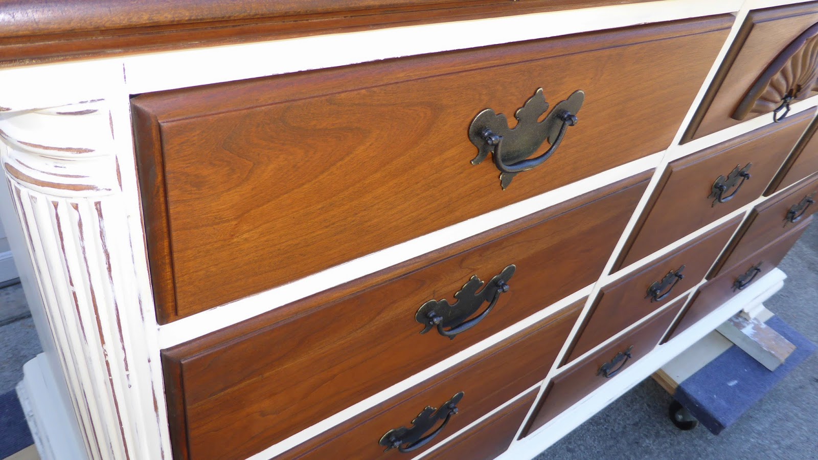 Sweetly Chic Classy White and Cherry Dresser