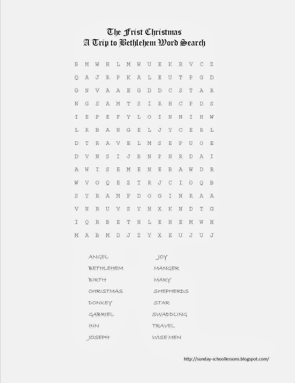 Christmas word search for kids free printables Sunday School Lessons of Plenty: Cross Word Puzzles