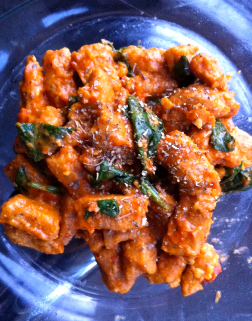 A Girl and her Food Processor Sweet Potato Gnocchi with Creamy Tomato
