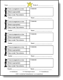 Printable daily homework checklist