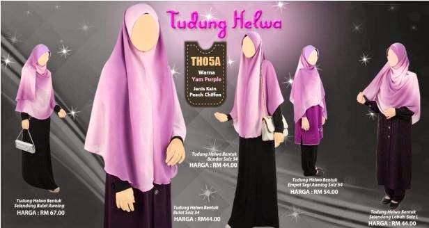 warna yam purple selendang labuh helwa