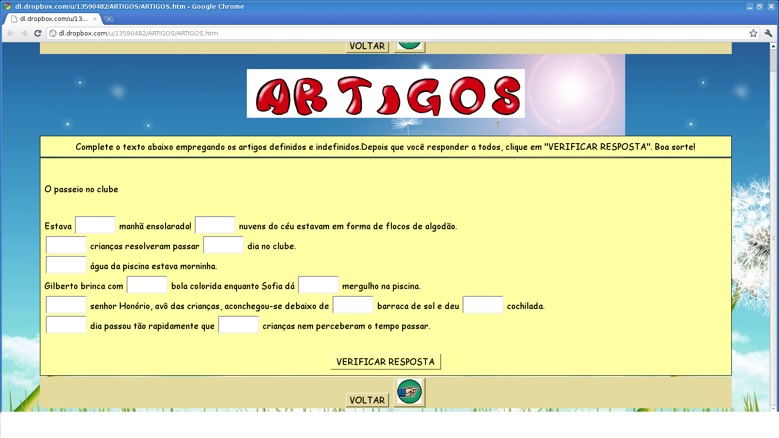 Artigo definido e indefinidos