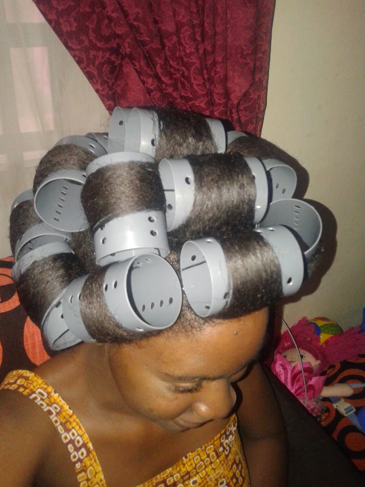 Roller Set And Pin Curls On Relaxed Hair Let S Grow Our Hair
