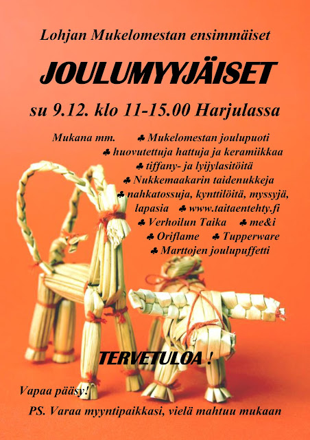 Joulumyyjäiset Lohjalla sunnuntaina