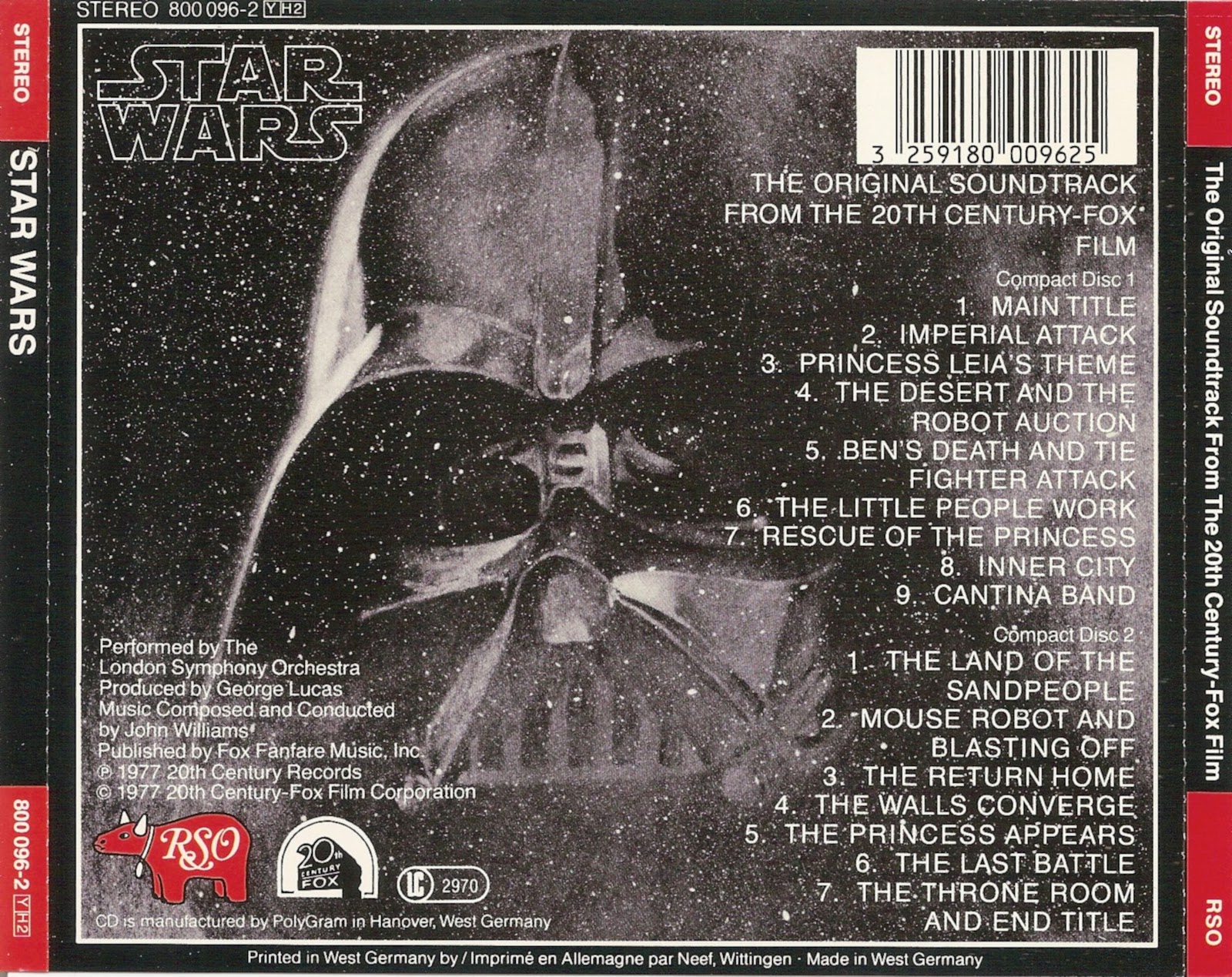 The First Pressing CD Collection Star Wars The Original Soundtrack