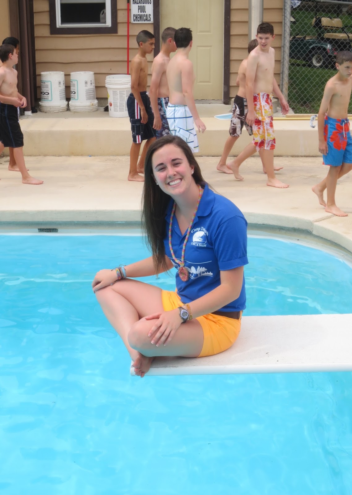 Throwing my sisters homework into the pool 07 picture