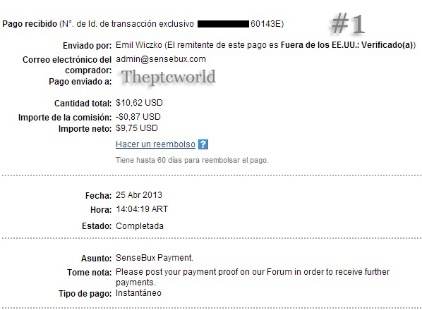 1° Pago de Sensebux $10.62 1st+payment+sensebux