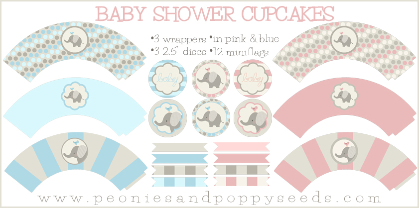 Basic Baby Shower Cupcake Printables | Peonies and Poppy Seeds: