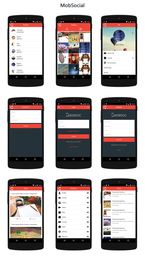 MobSocial - Ionic Cordova Phonegap Hybrid App Template and WordPress - 2