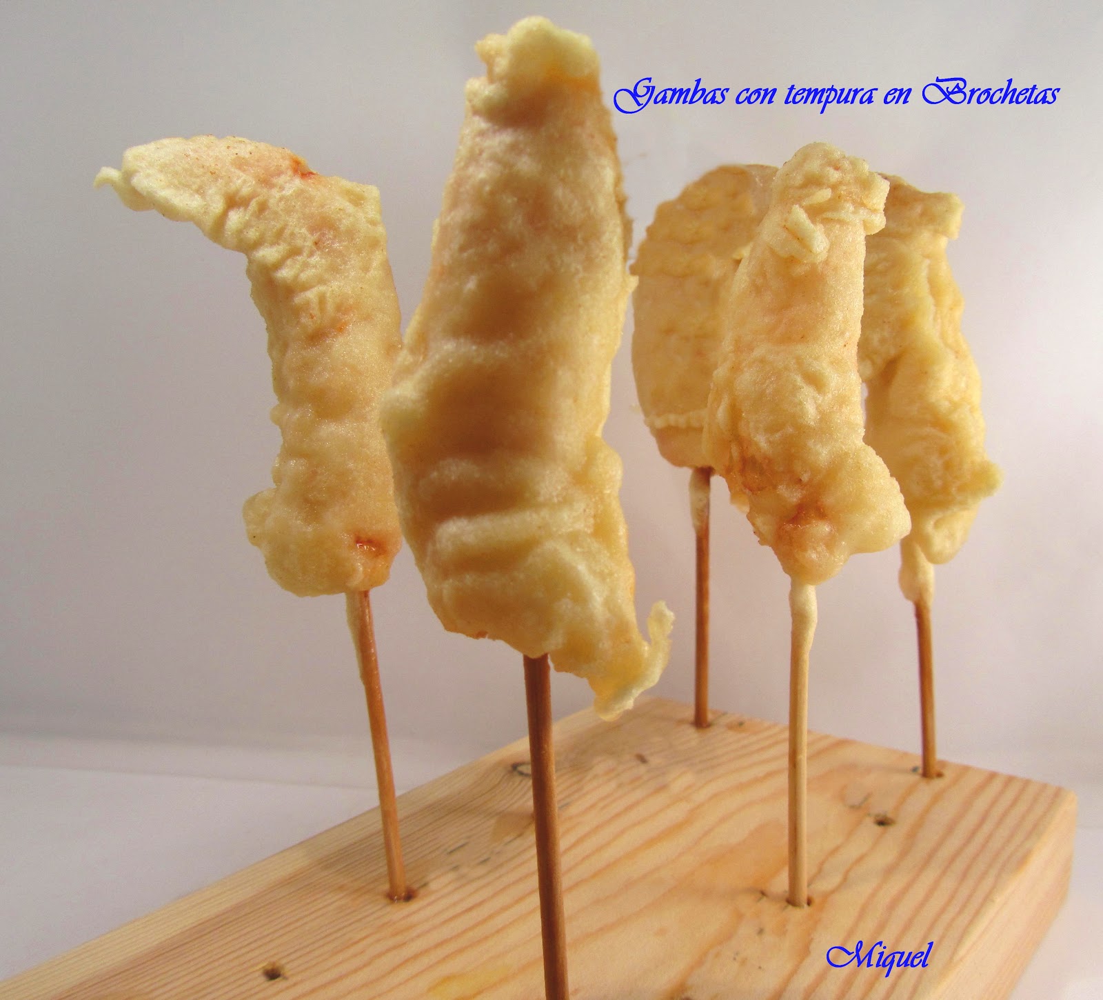 Les receptes del Miquel Aperitivos de gambas y langostinos en brocheta