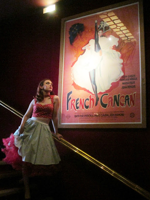 Moulin Rouge Cancan dancer petticoat mint and red poster